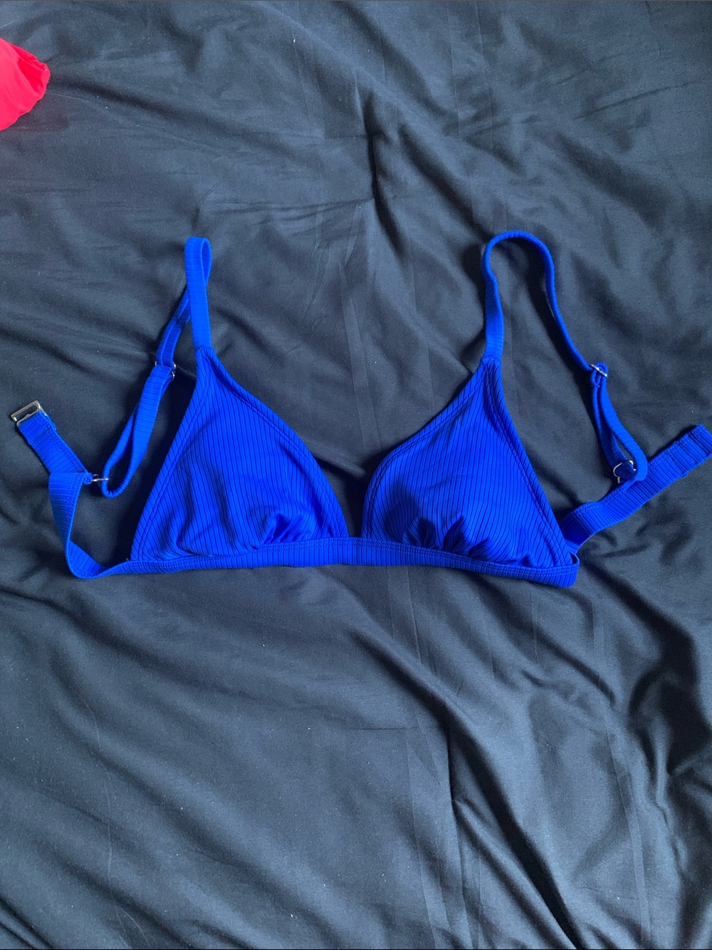 Blue Ribbed Triangle Bralette - TARGET